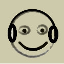 Listen to music videos - Smiley face with headphones